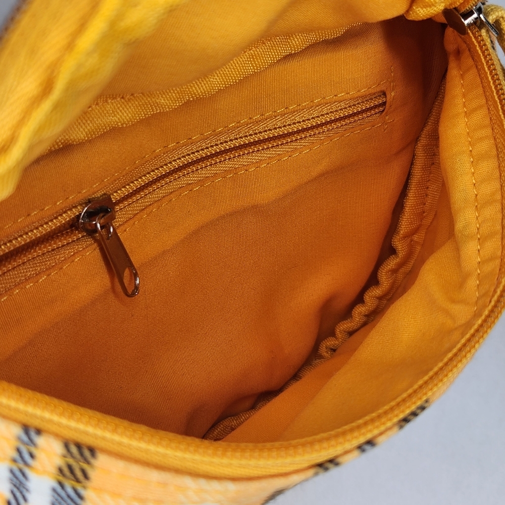 Yellow Plaid Canvas Fanny Pack Crossbody Bum Bag Clueless Aesthetic - Picture 2 of 8